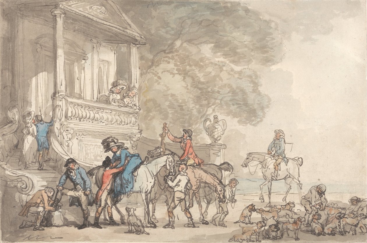 The Return from the Hunt by Thomas Rowlandson