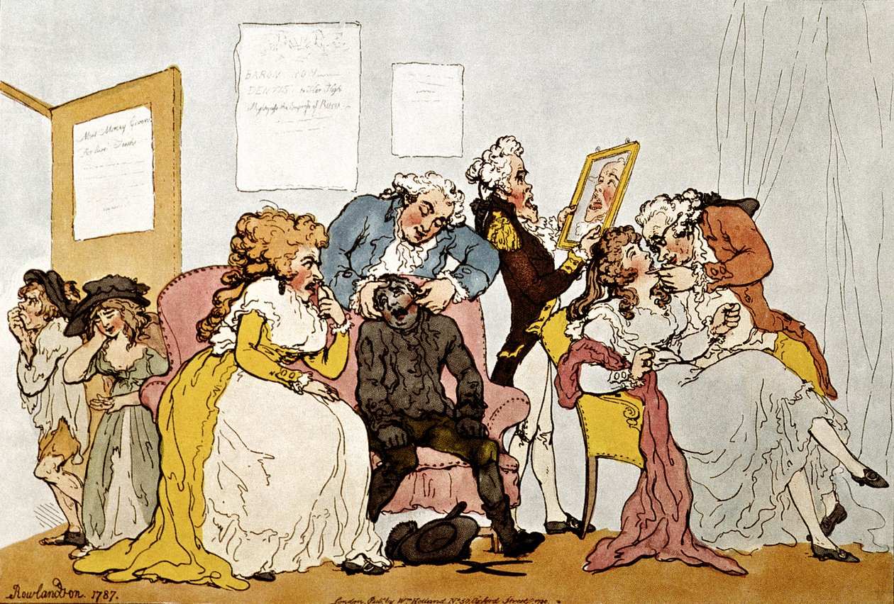 The Transplanting of Teeth, Cartoon by Thomas Rowlandson