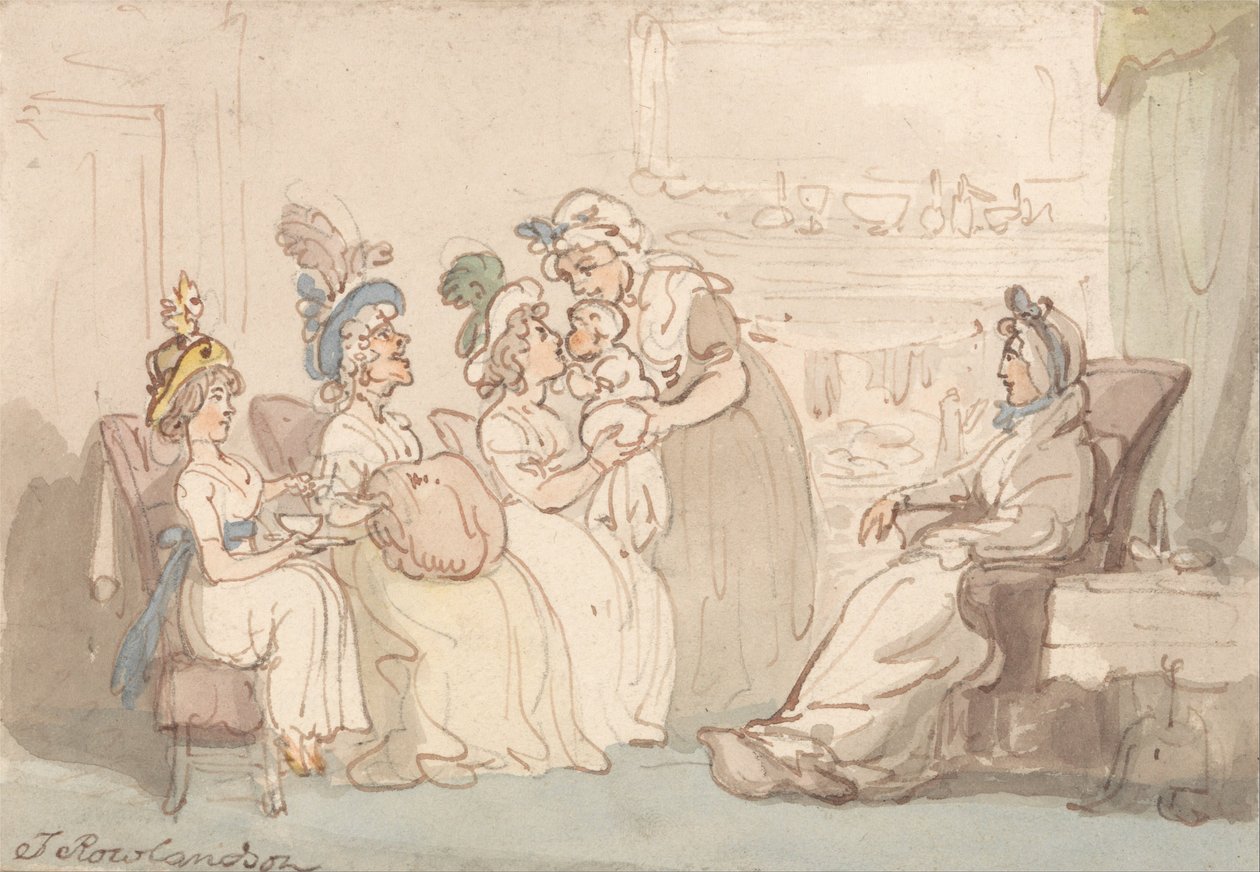The Visitors Being Shown the Baby by Thomas Rowlandson
