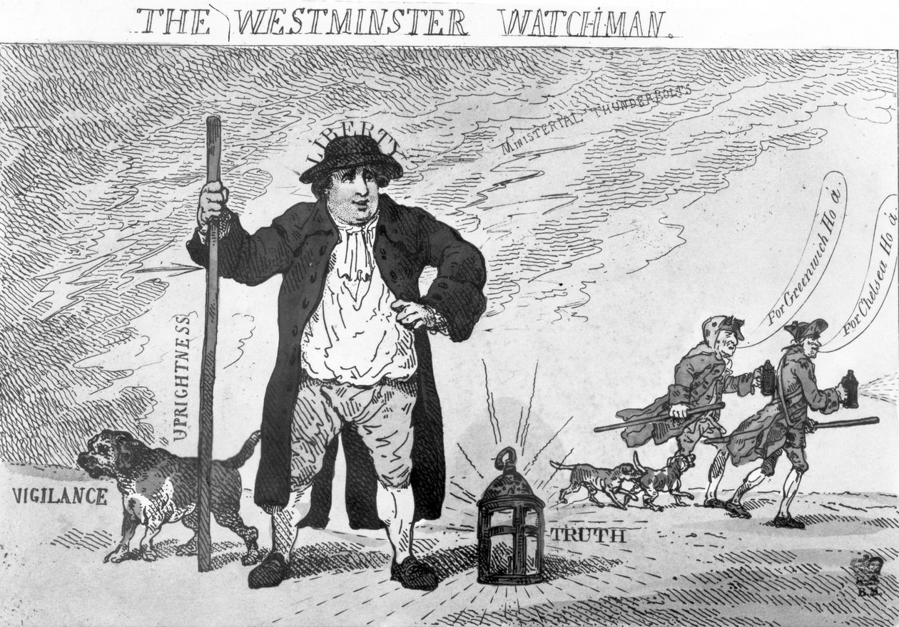 The Westminster Watchman by Thomas Rowlandson