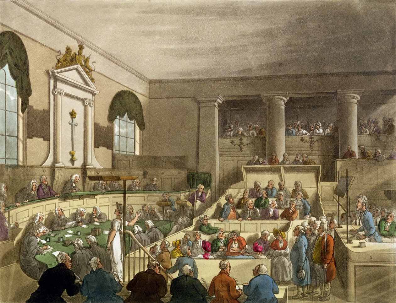 Trial in Progress at the Old Bailey by Thomas Rowlandson