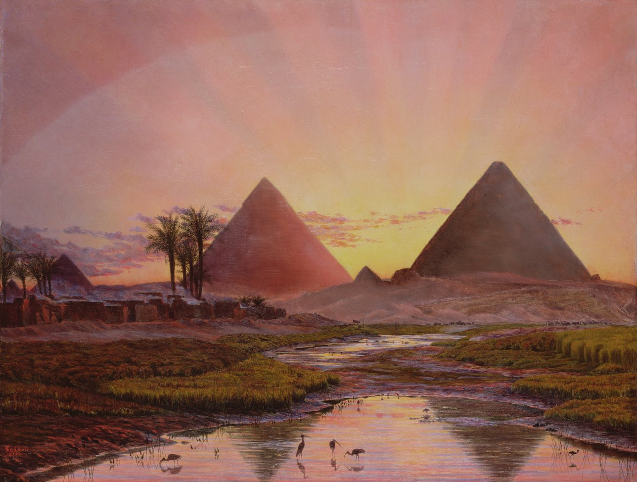 Pyramids at Gizeh, 1855 by Thomas Seddon