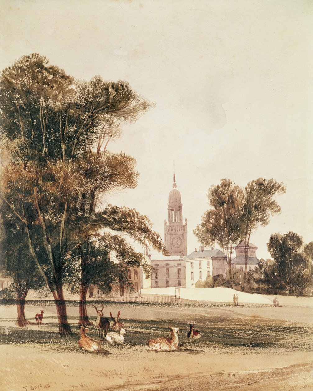 The Church of St Alphage from the Park, Greenwich by Thomas Shotter Boys