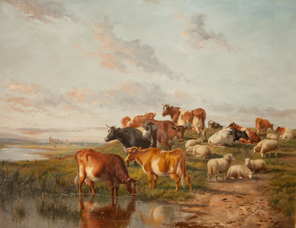 The Watering Place by Thomas Sidney Cooper