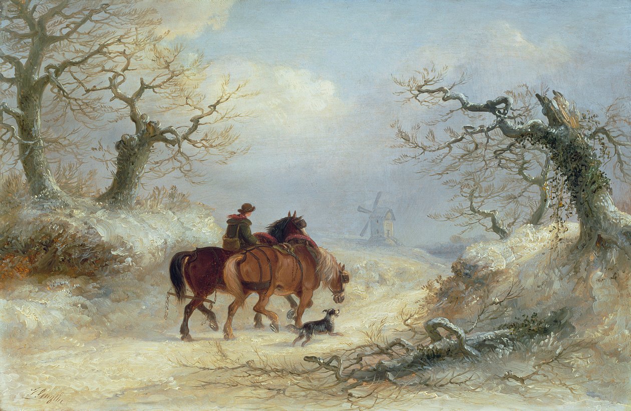 Crossing the Common - Scene near Ipswich by Thomas Smythe