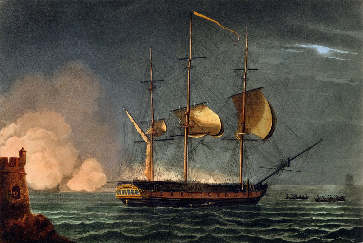 Cutting out of the Hermione from the Harbour of Porto Cavallo, October 25th 1799, from 