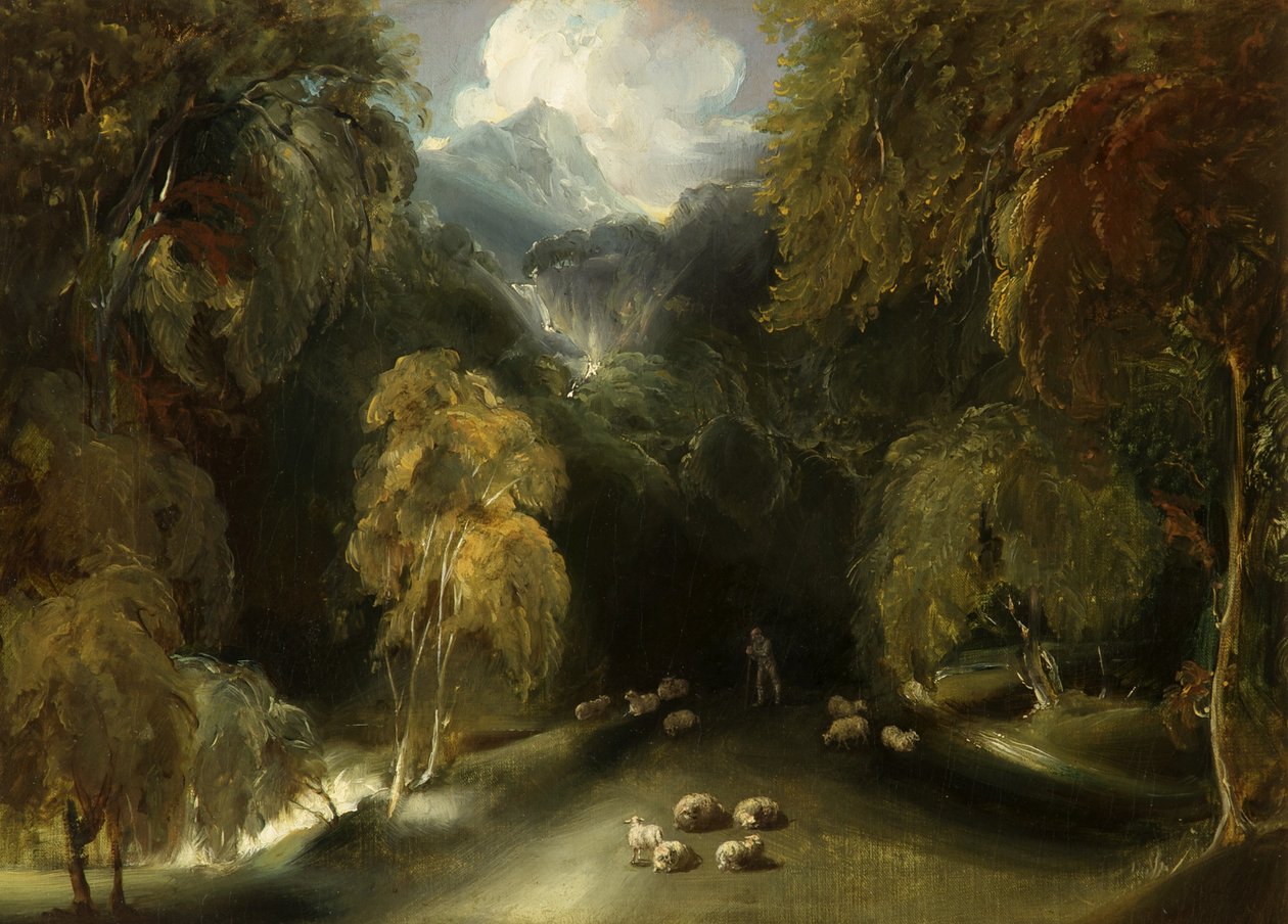 A View of Dovedale, Looking toward Thorpe Cloud by Thomas attr. to Lawrence