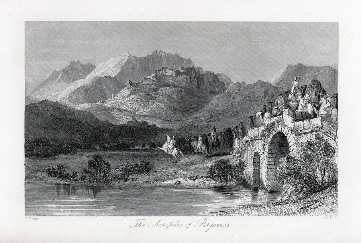 The Acropolis of Pergamum, 1882 by Thomas Allom