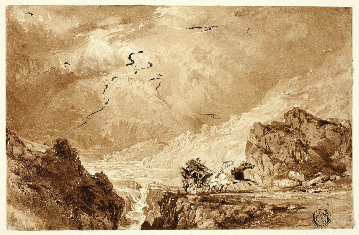 The Diligence in the Alps by Thomas Allom