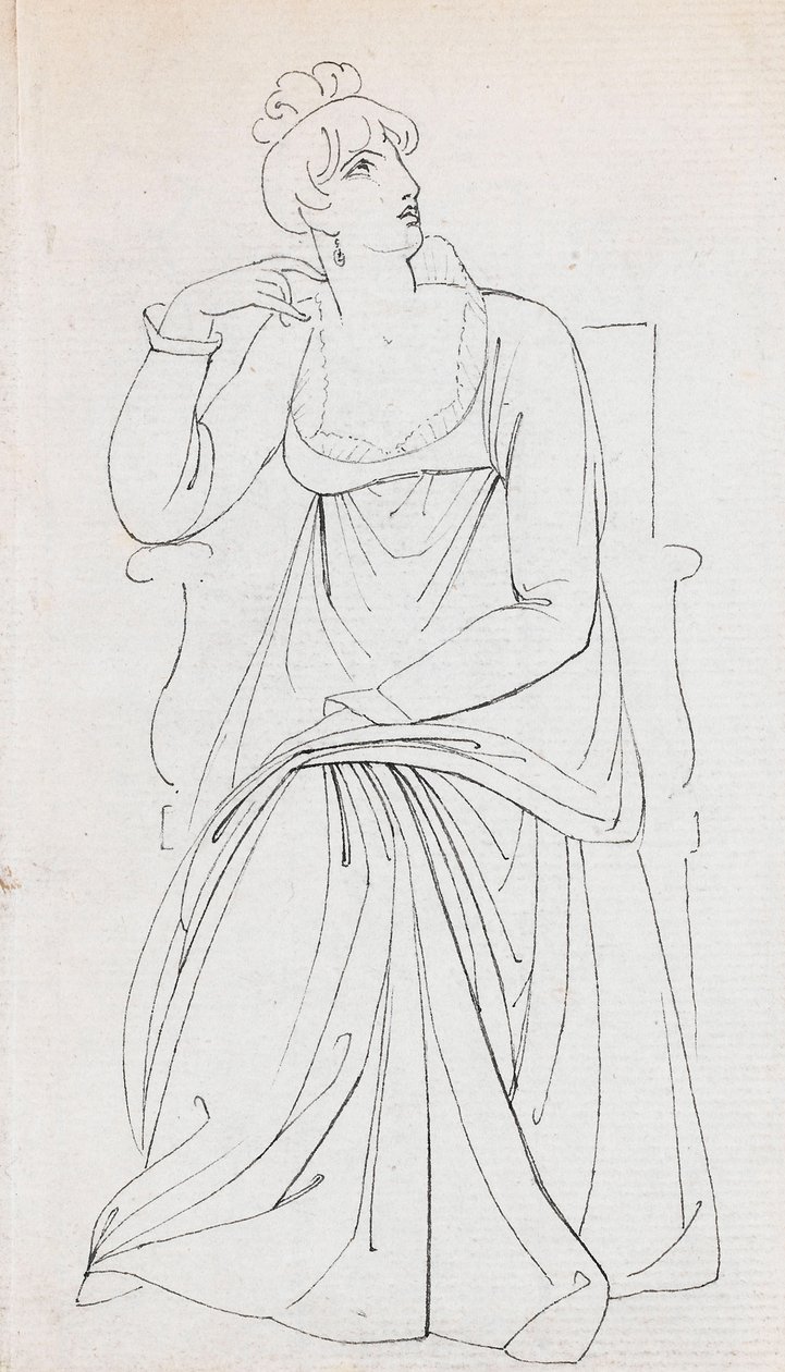 A Seated Woman, Possibly Charlotte Nelson by Thomas Baxter