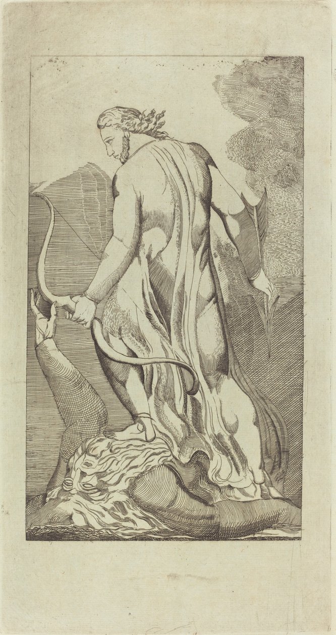 Christ Trampling Satan by Thomas Butts, Jr. after William Blake