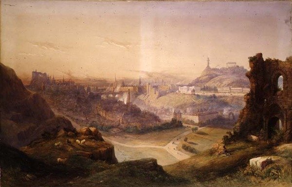Edinburgh from Salisbury Crags by Thomas Charles Leeson Rowbotham