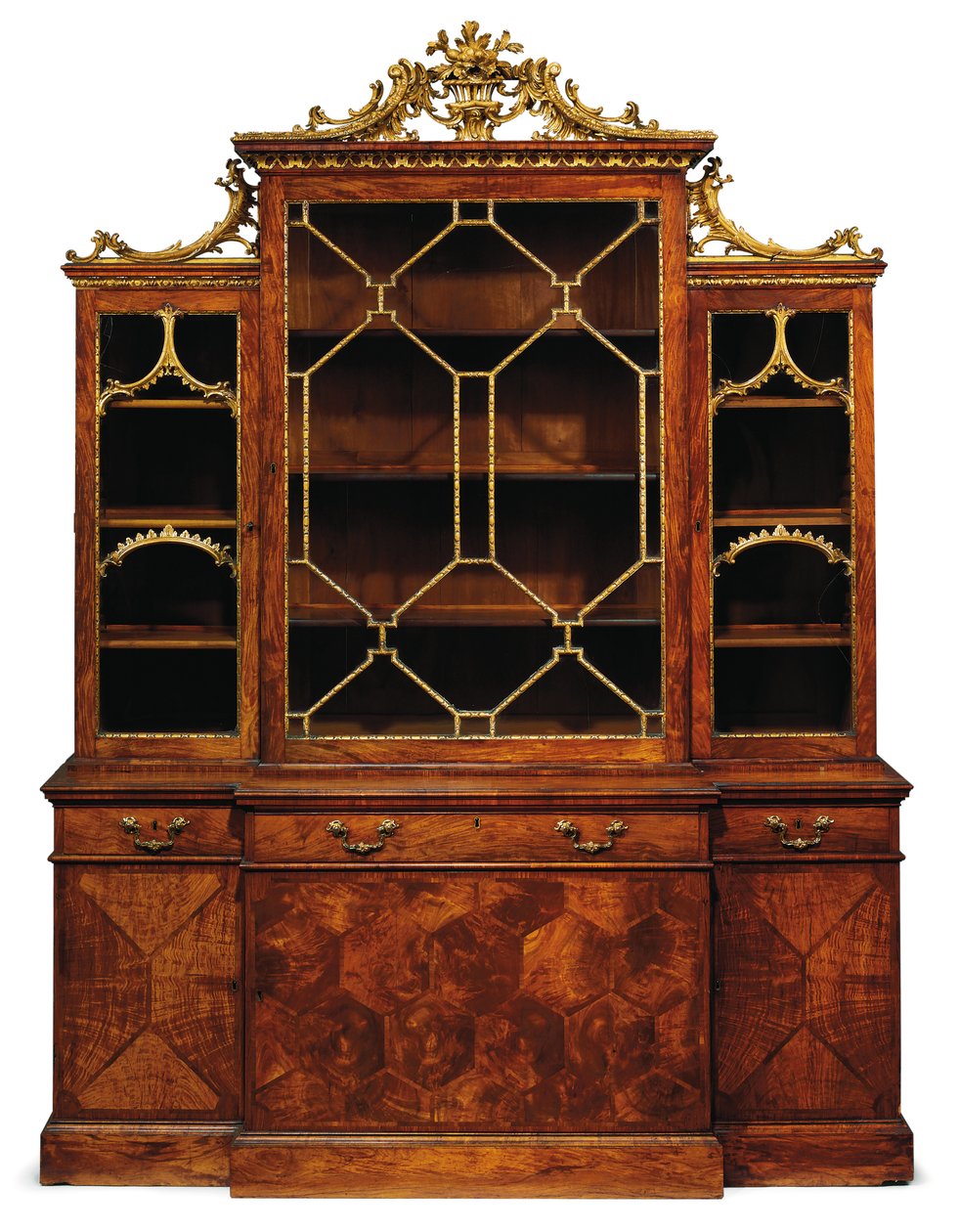 George II breakfront bookcase by Thomas Chippendale