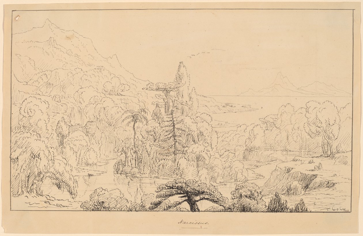Narcissus (recto) by Thomas Cole