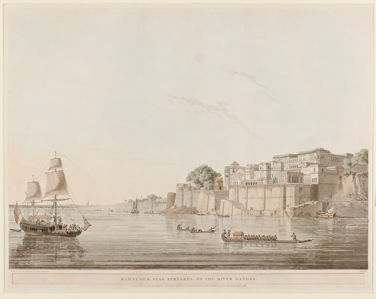 Ramnugur, Near Bernares, on the River Ganges by Thomas Daniell