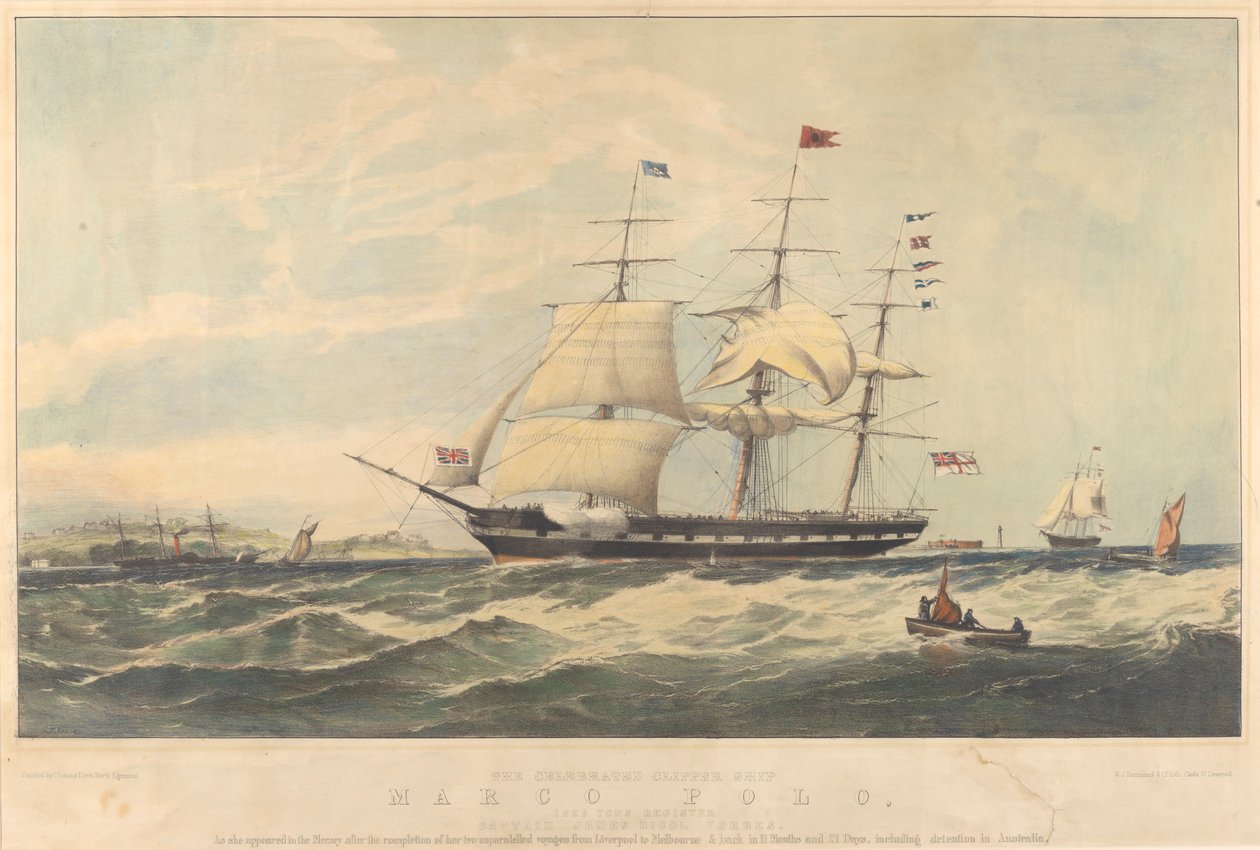 The Celebrated Clipper Ship Marco Polo by Thomas Dove