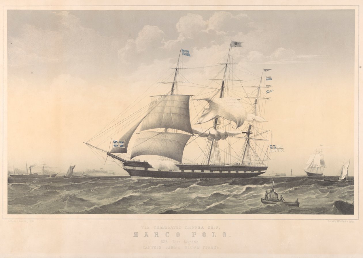The Celebrated Clipper Ship Marco Polo by Thomas Dove