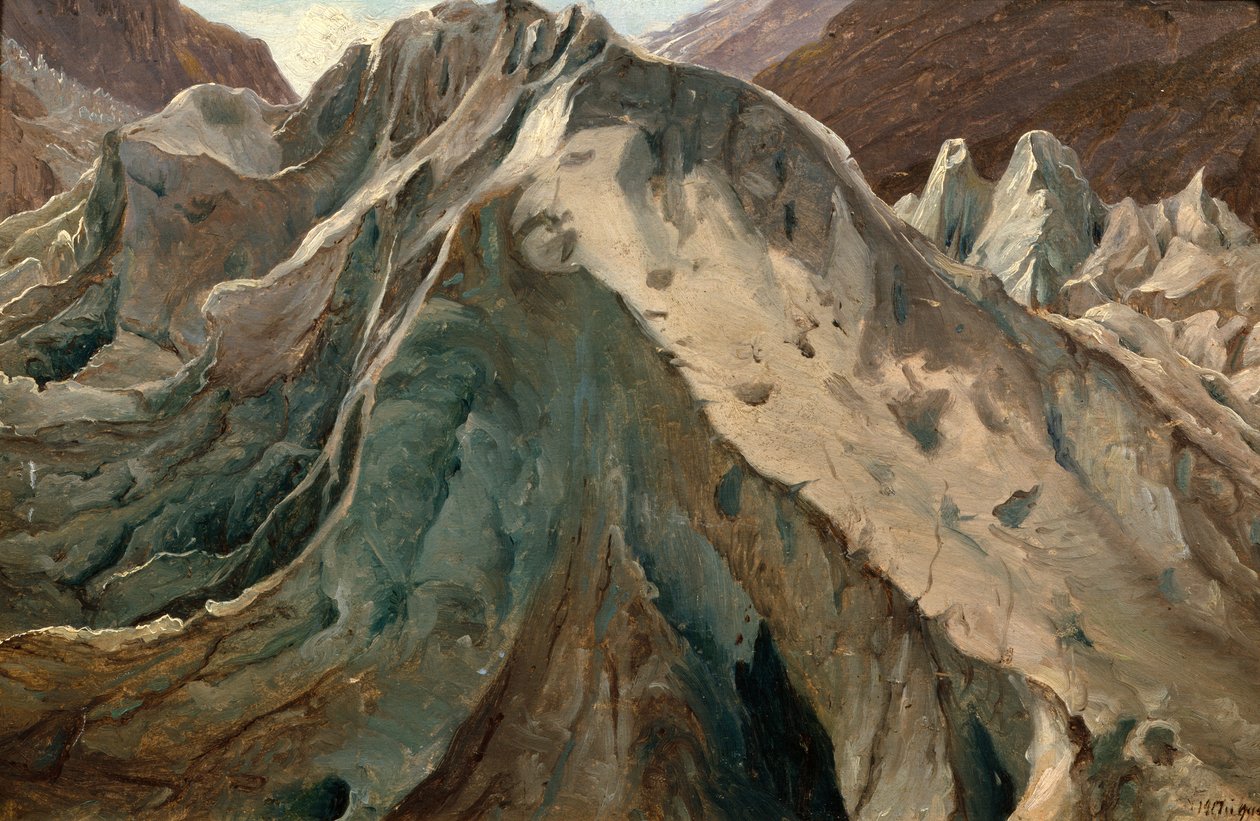 Study from Grindewald Glacier by Thomas Fearnley