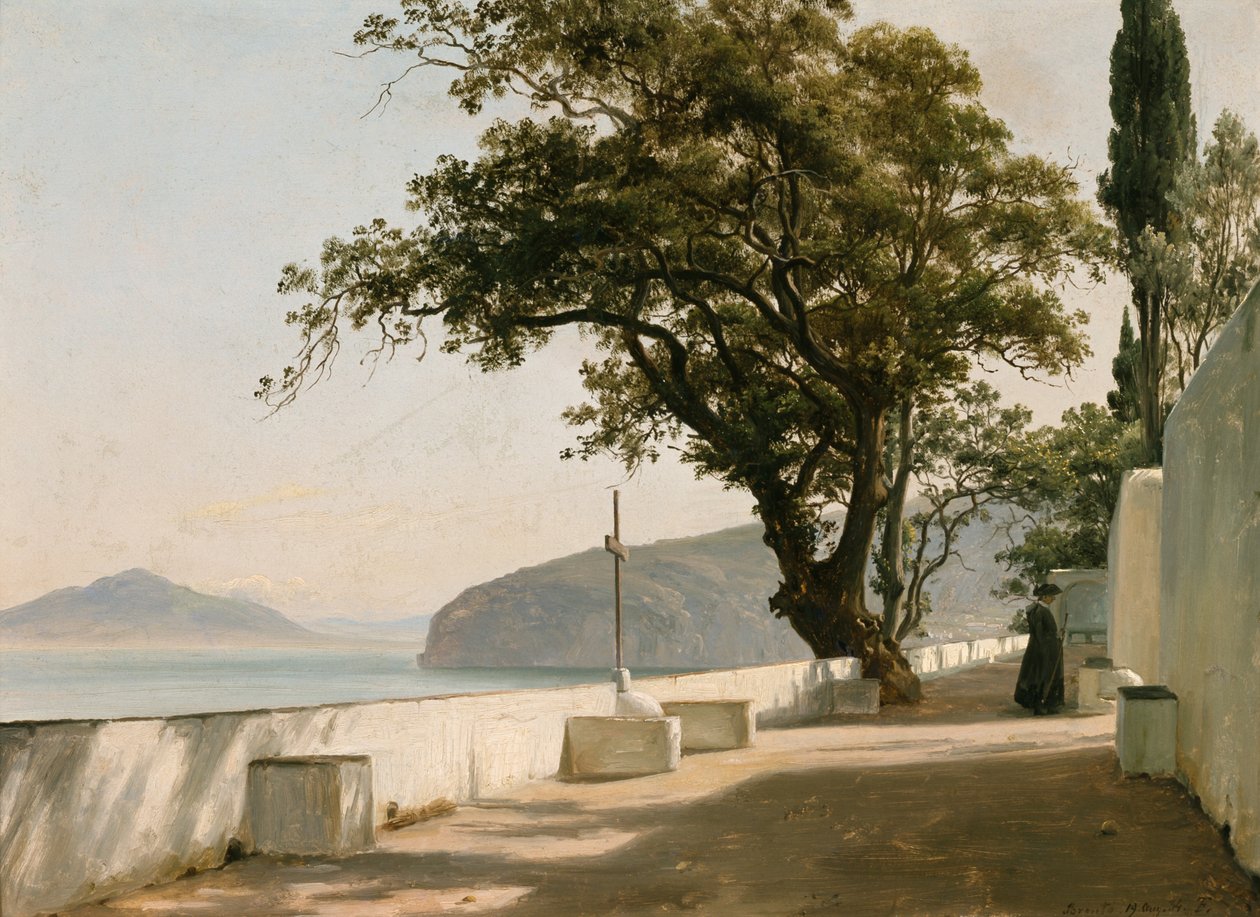 Terrace with stone oak, Sorrento by Thomas Fearnley