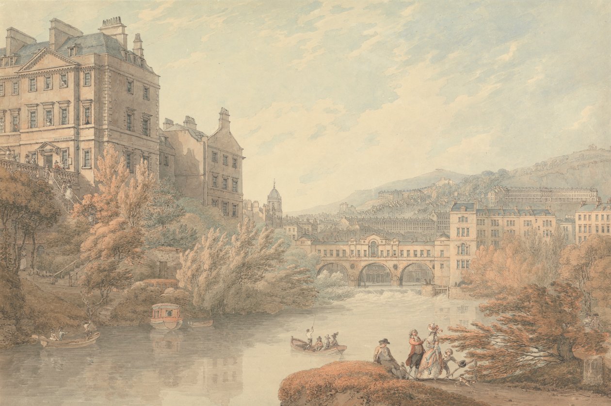 View of Bath from Spring Gardens by Thomas Hearne