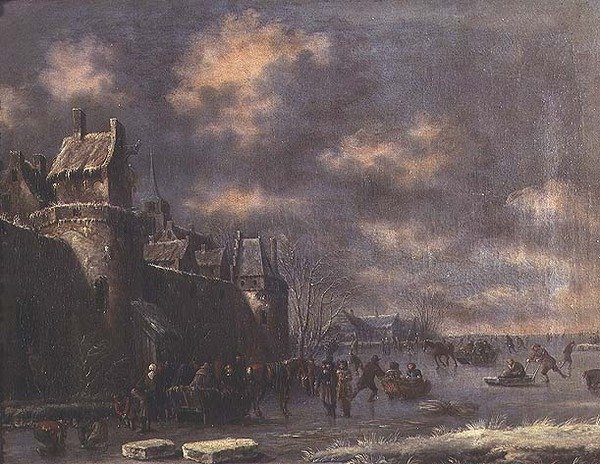 Winter Landscape with Figures by Thomas Heeremans