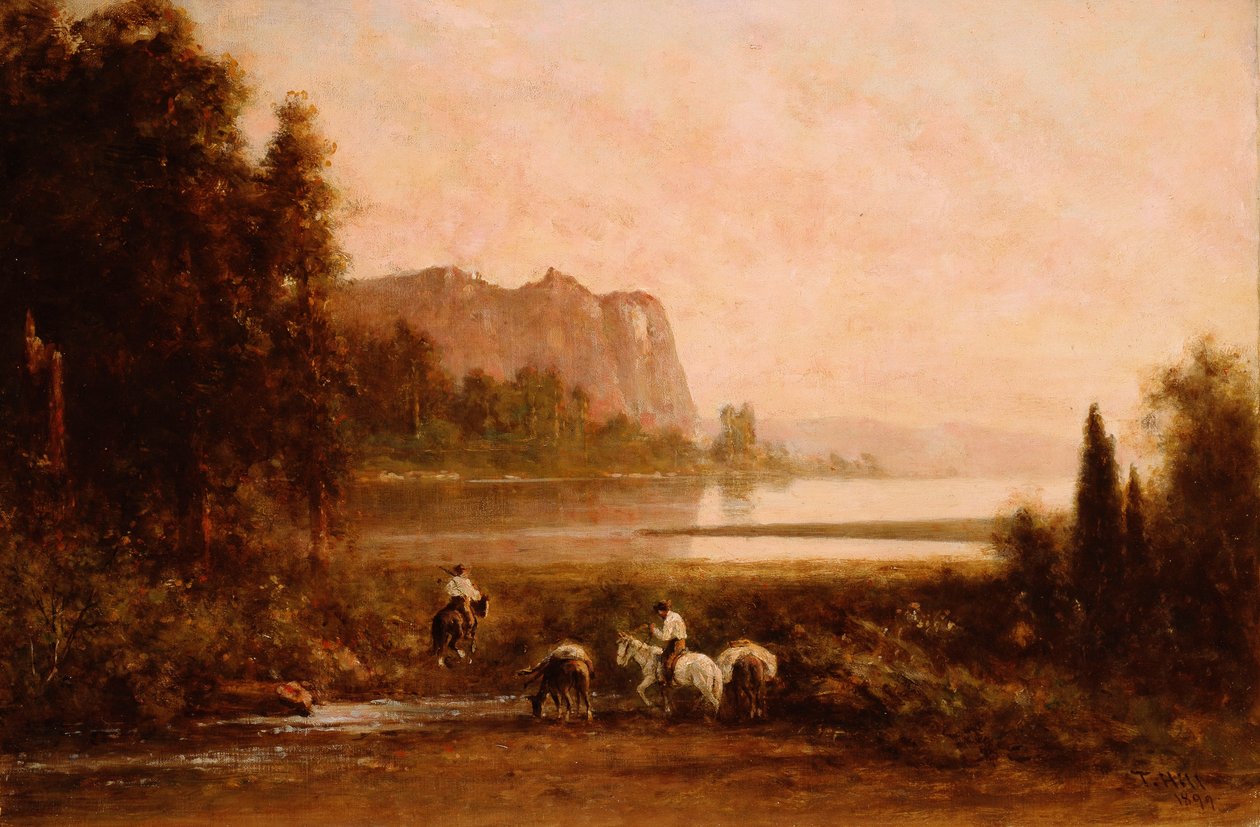 Trappers in Yosemite Mountains by Thomas Hill