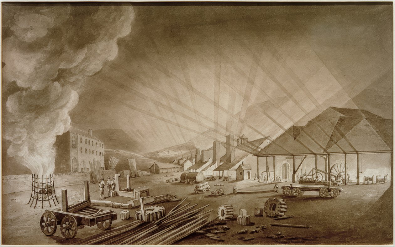 Rolling Mill in Merthyr Tydfil by Thomas Hornor
