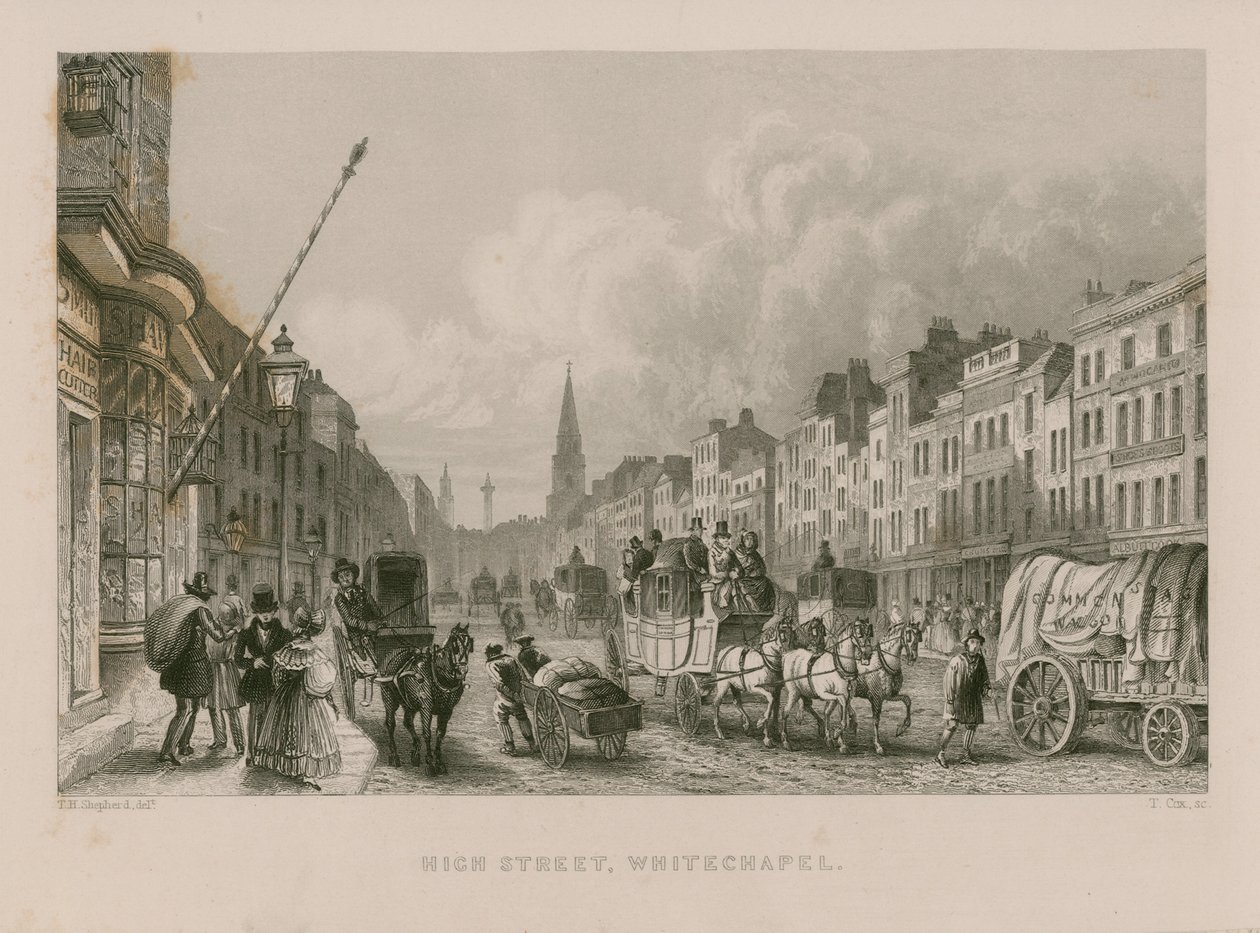 High Street in Whitechapel by Thomas Hosmer Shepherd