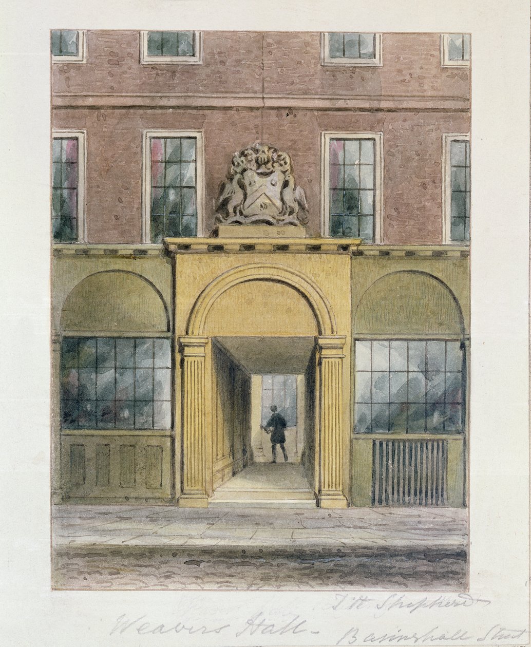The Entrance to Weavers Hall (1854) by Thomas Hosmer Shepherd