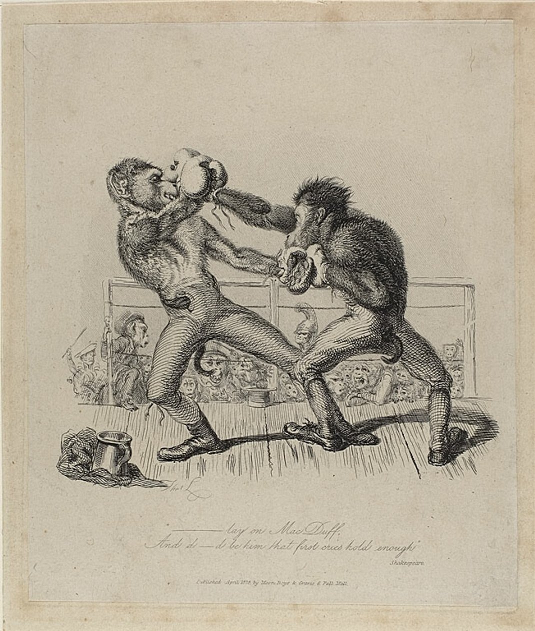 Monkeys Boxing, from Monkey-ana by Thomas Landseer