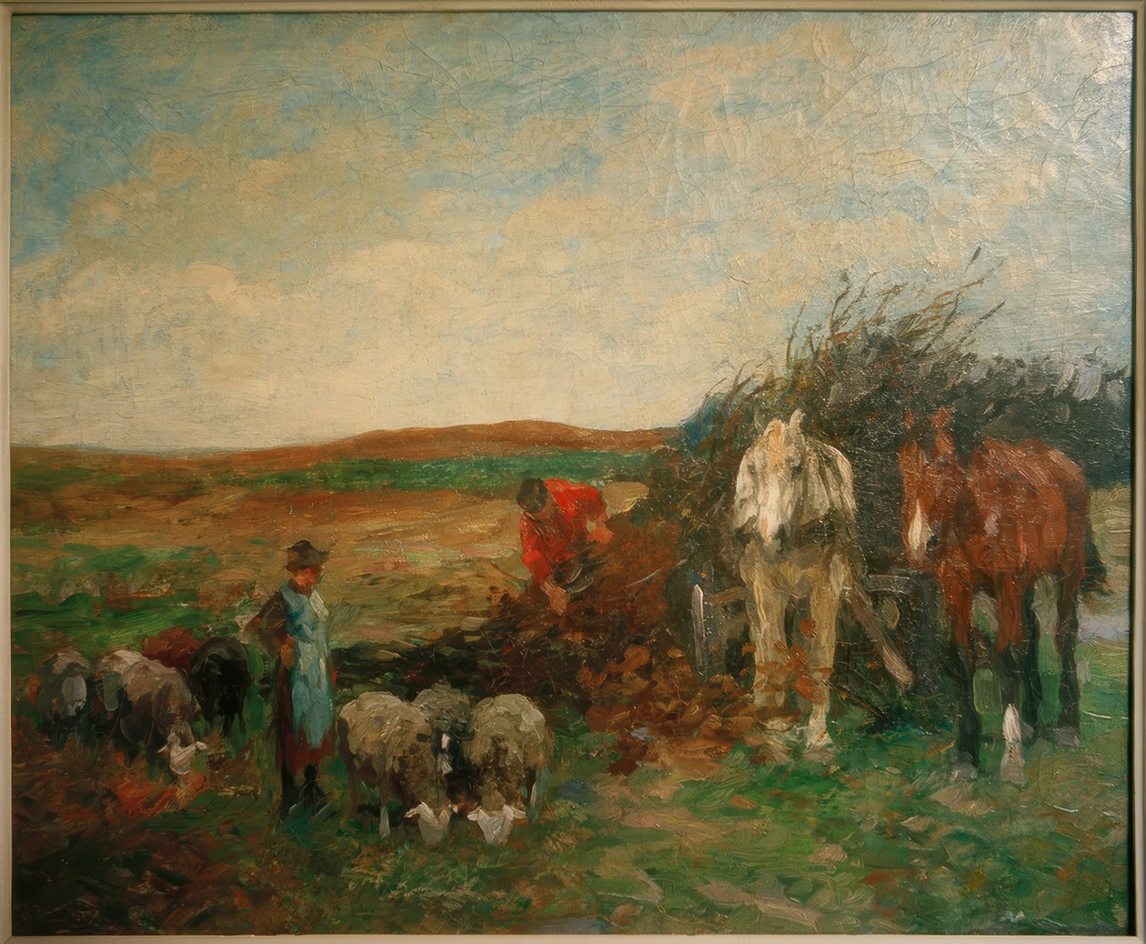 Cart with Brushwood and Sheep by Thomas Ludwig Herbst
