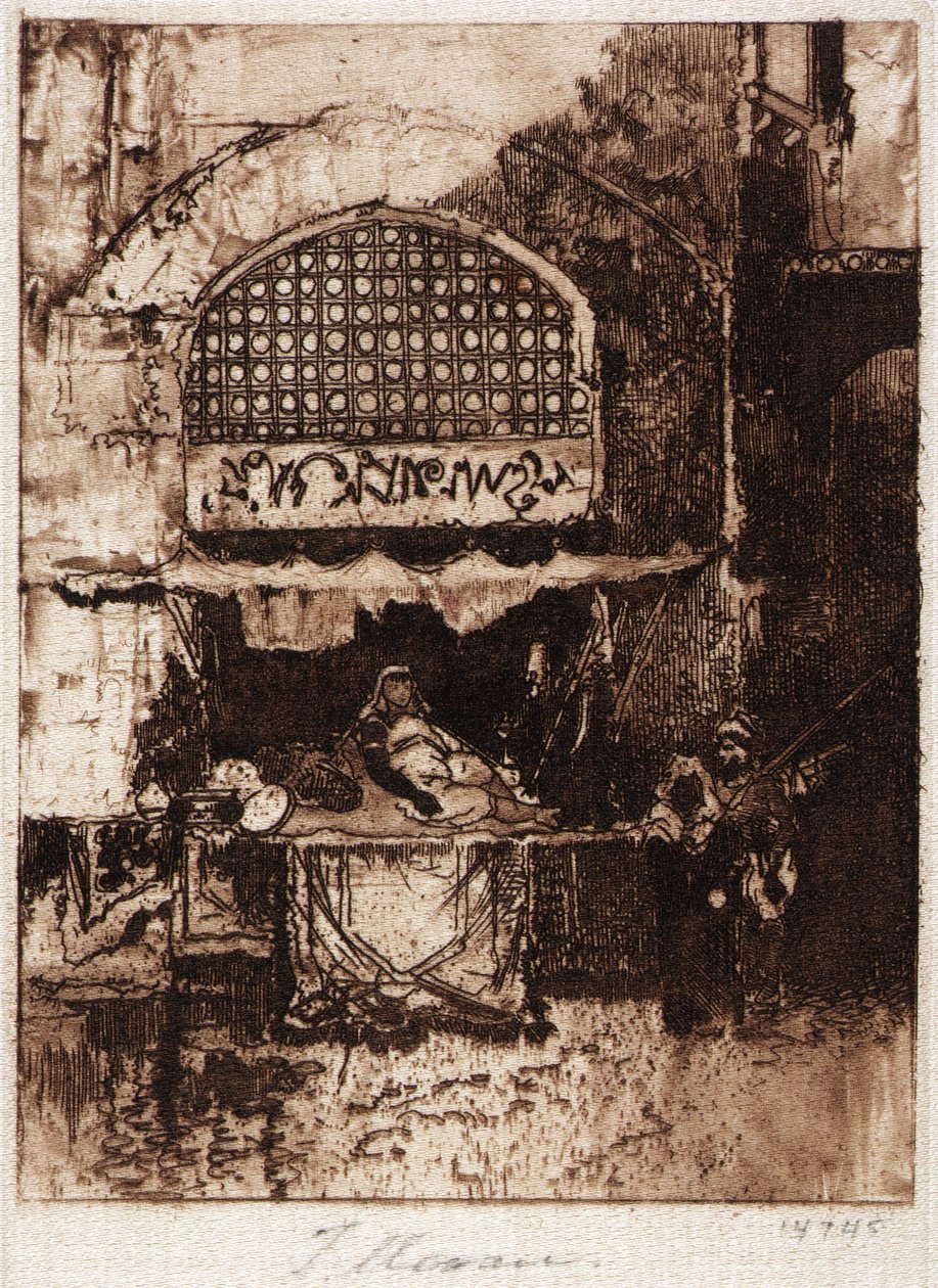 A Bazaar by Thomas Moran