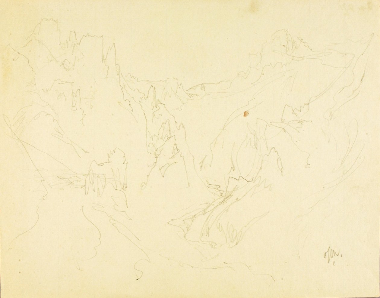 Field Sketch of Rocky Canyon by Thomas Moran