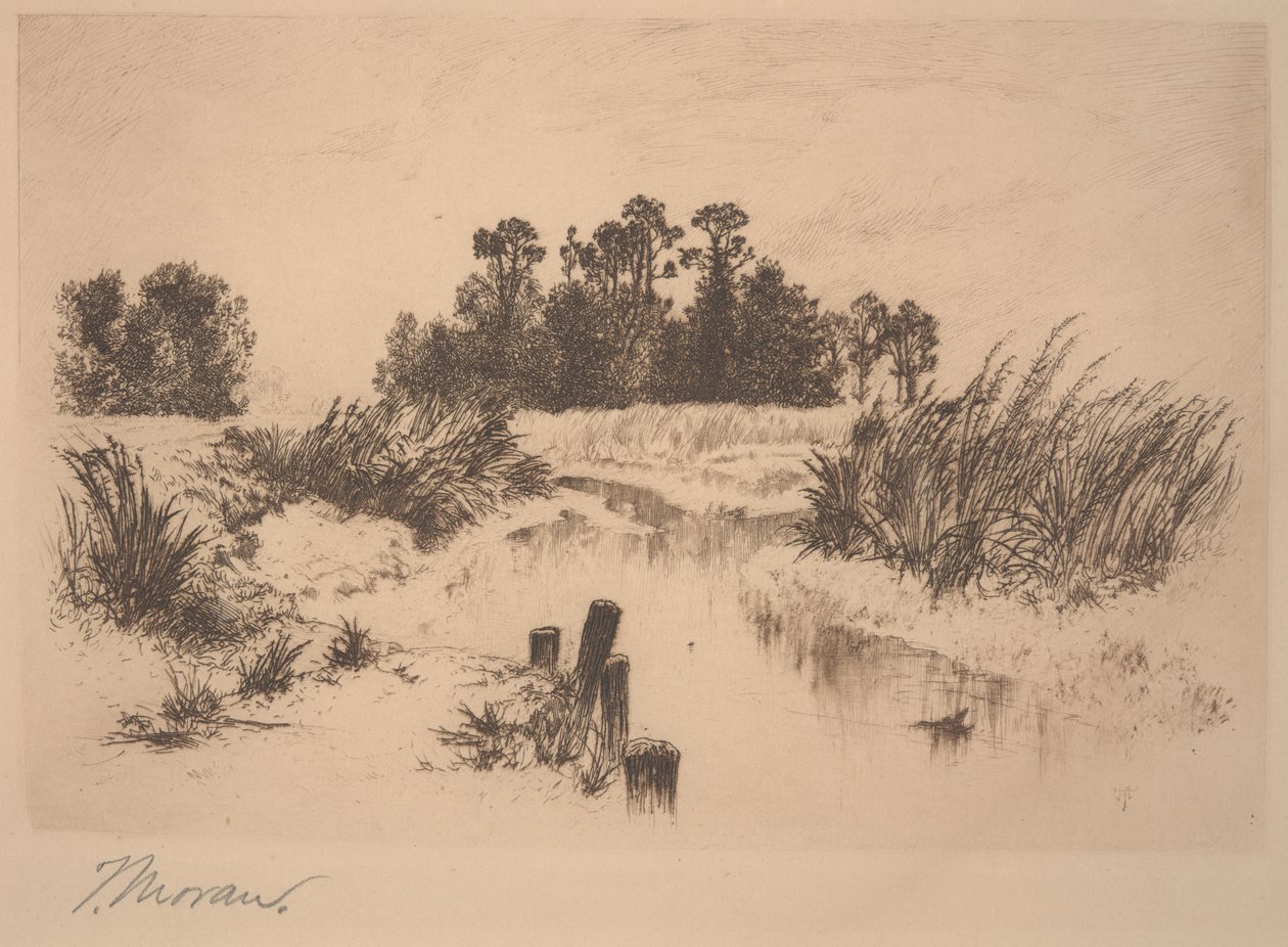 Passaic Meadows (In the Newark Meadows) by Thomas Moran
