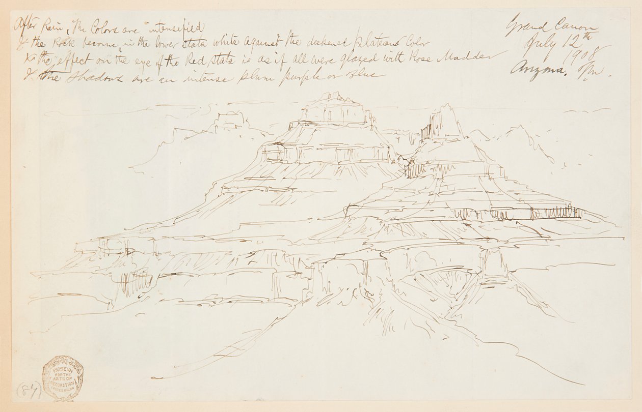 Two Cliffs in Grand Canyon, Arizona by Thomas Moran