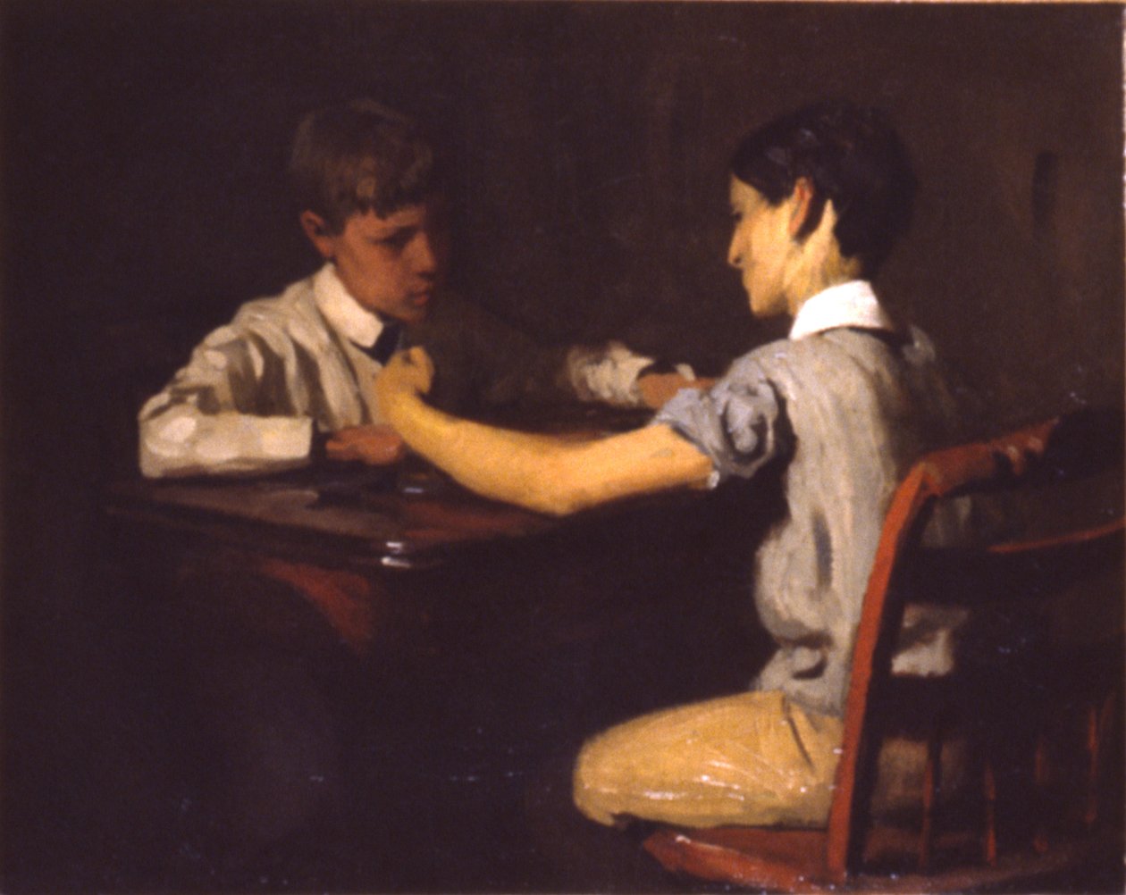 Checker Players, ca. 1895 by Thomas Pollock Anshutz