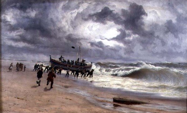 Launch of the Life Boat by Thomas Rose Miles