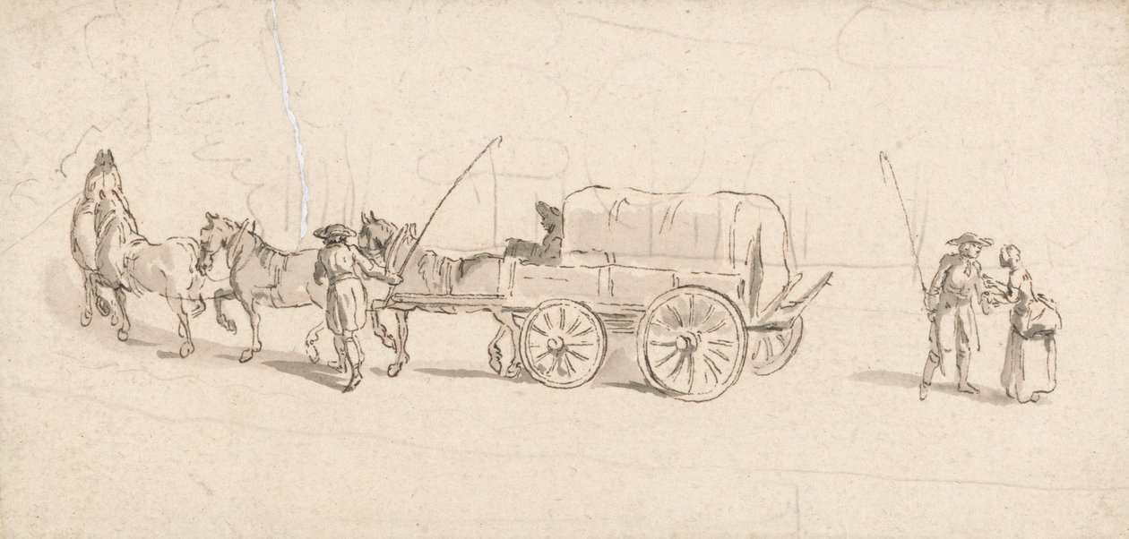 Figures with a Wagon and Horses by Thomas Ross