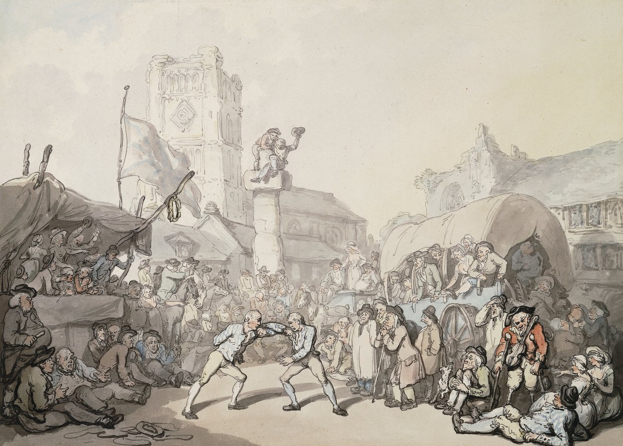 A Cornish Wrestling Match by Thomas Rowlandson
