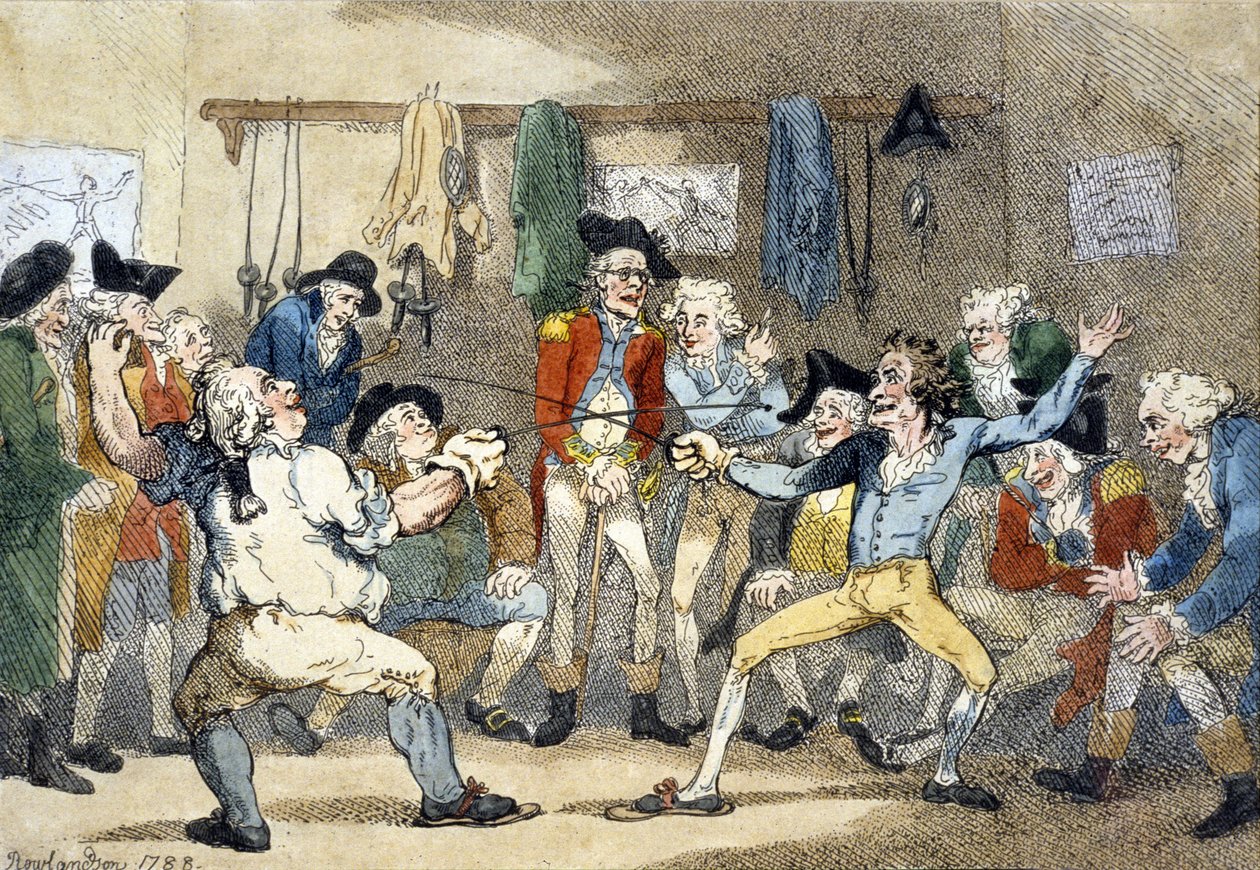 A Fencing Match by Thomas Rowlandson