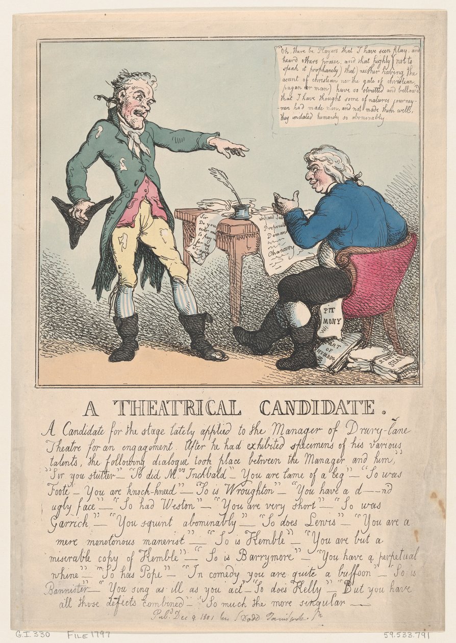 A Theatrical Candidate, 1797 by Thomas Rowlandson
