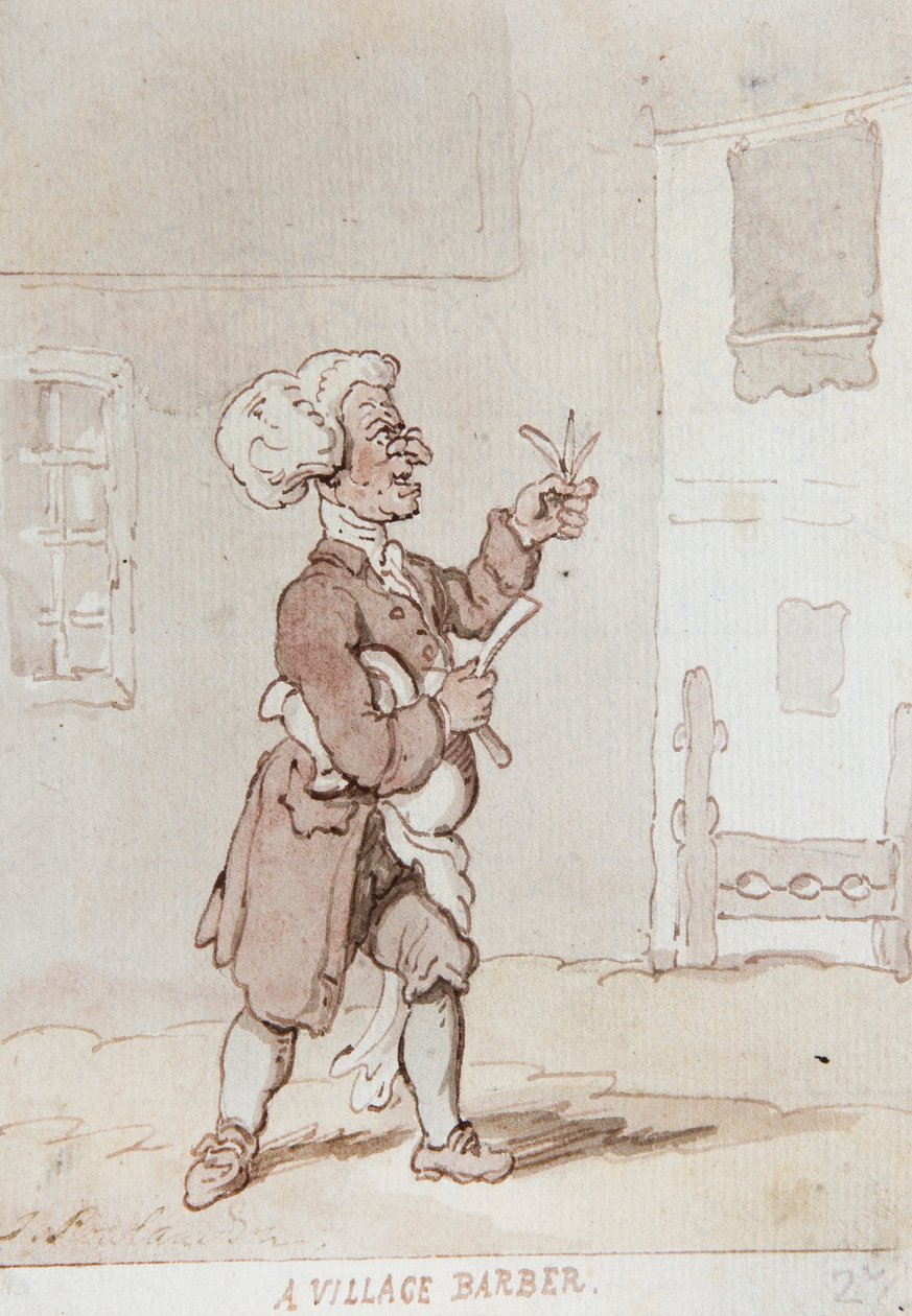 A Village Barber by Thomas Rowlandson