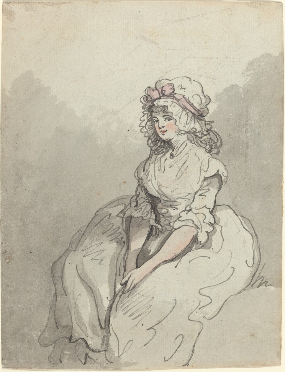 A Young English Beauty by Thomas Rowlandson