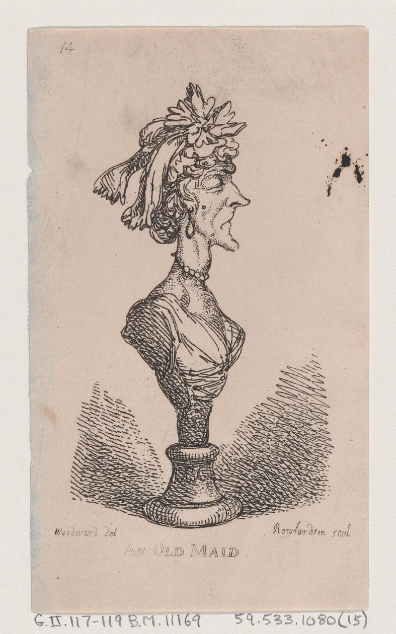 An Old Maid, 1808 by Thomas Rowlandson