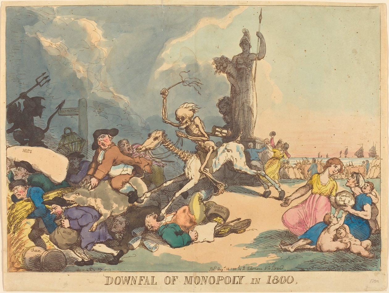 Downfall of Monopoly in 1800 by Thomas Rowlandson
