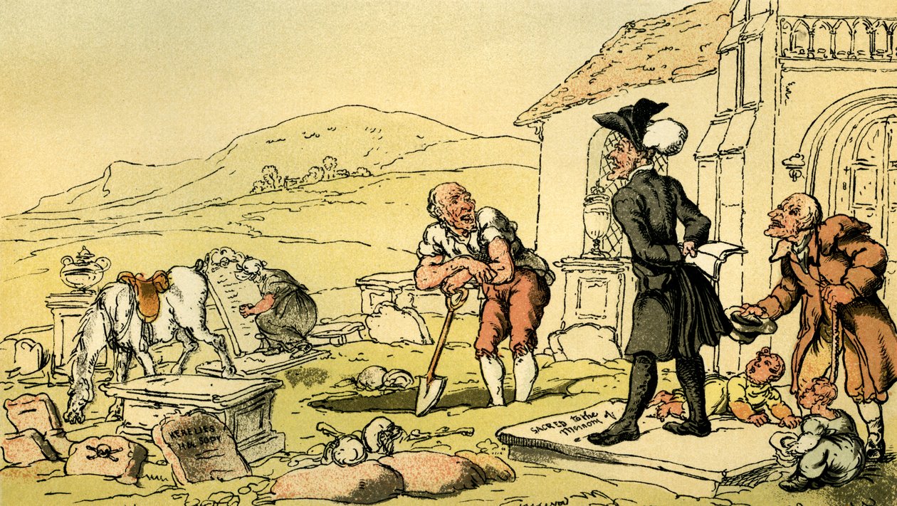 Dr Syntax Meditating on the Tombstones by Thomas Rowlandson