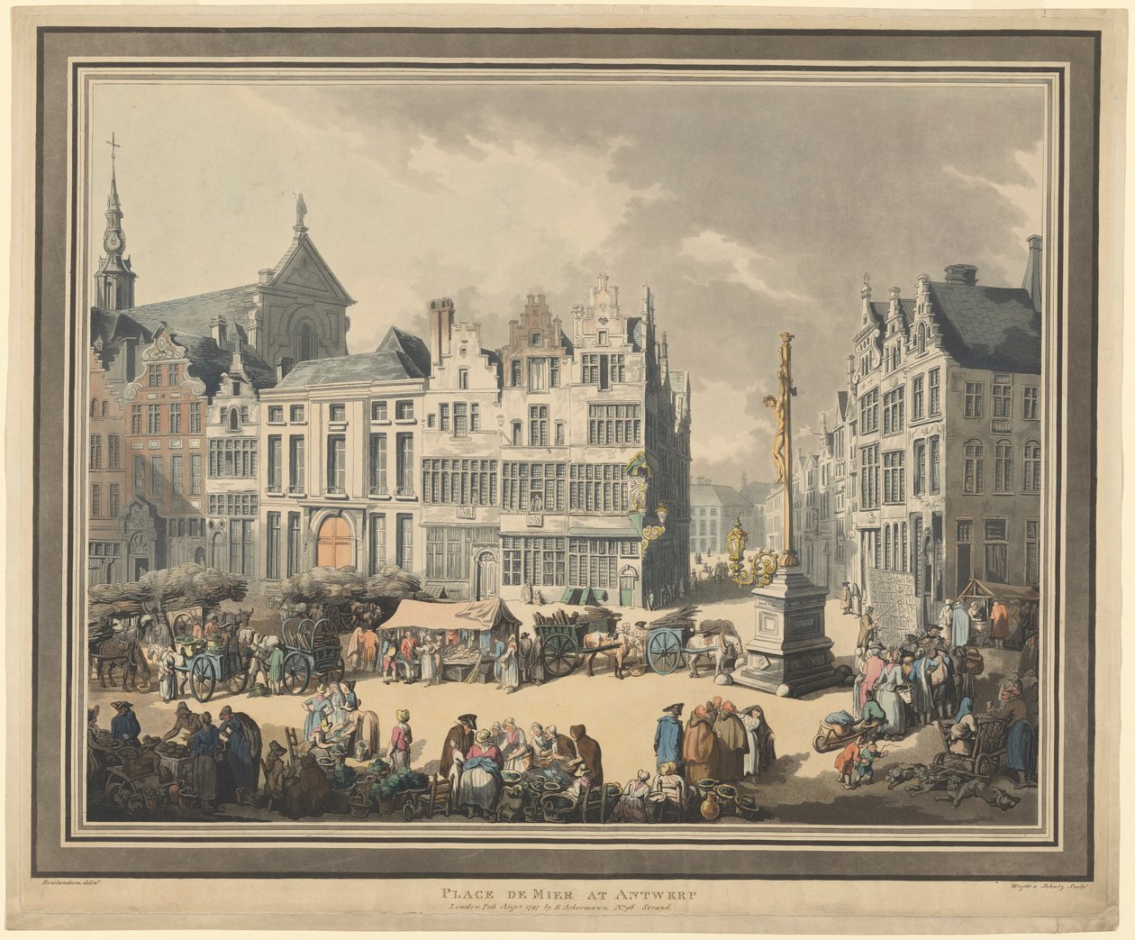 Place de Meir at Antwerp by Thomas Rowlandson