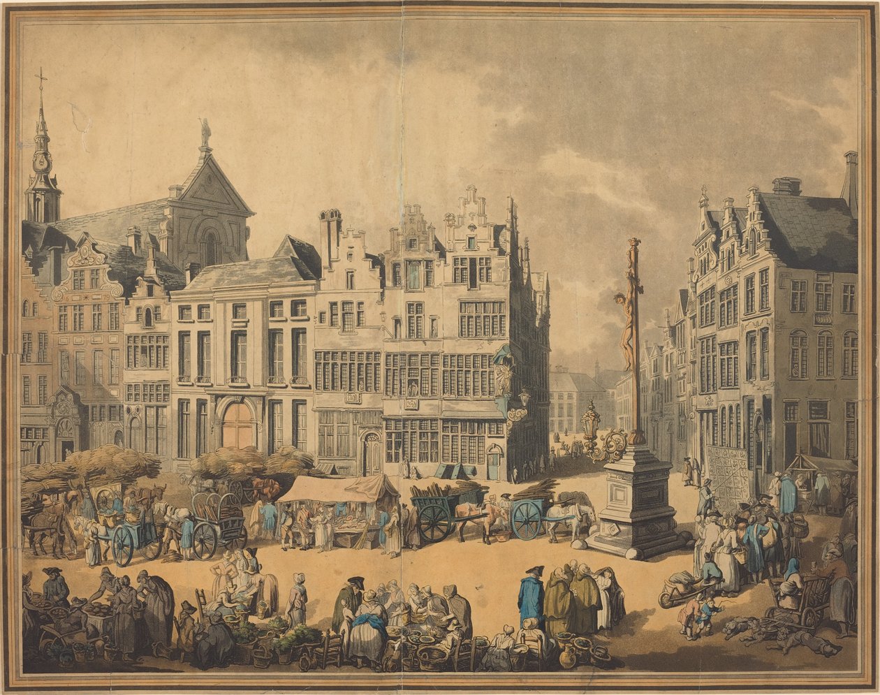 Place de Meir at Antwerp by Thomas Rowlandson