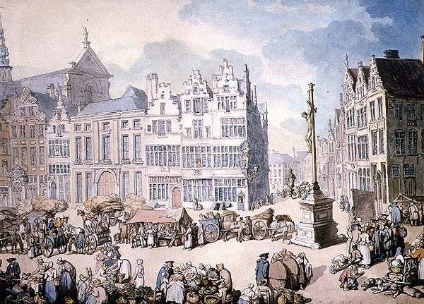 Place de Mer, Antwerp by Thomas Rowlandson