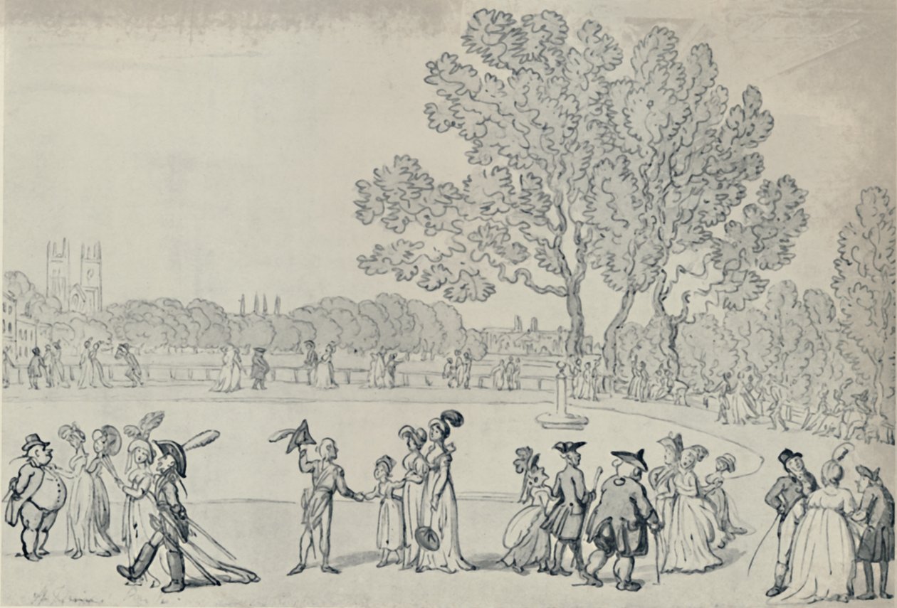 Promenade in the Green Park by Thomas Rowlandson